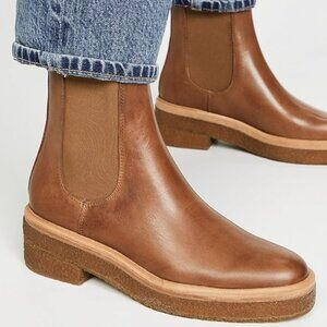 Loeffler Randall Raquel Crepe Sole Chelsea Boots Brown Size 9.5